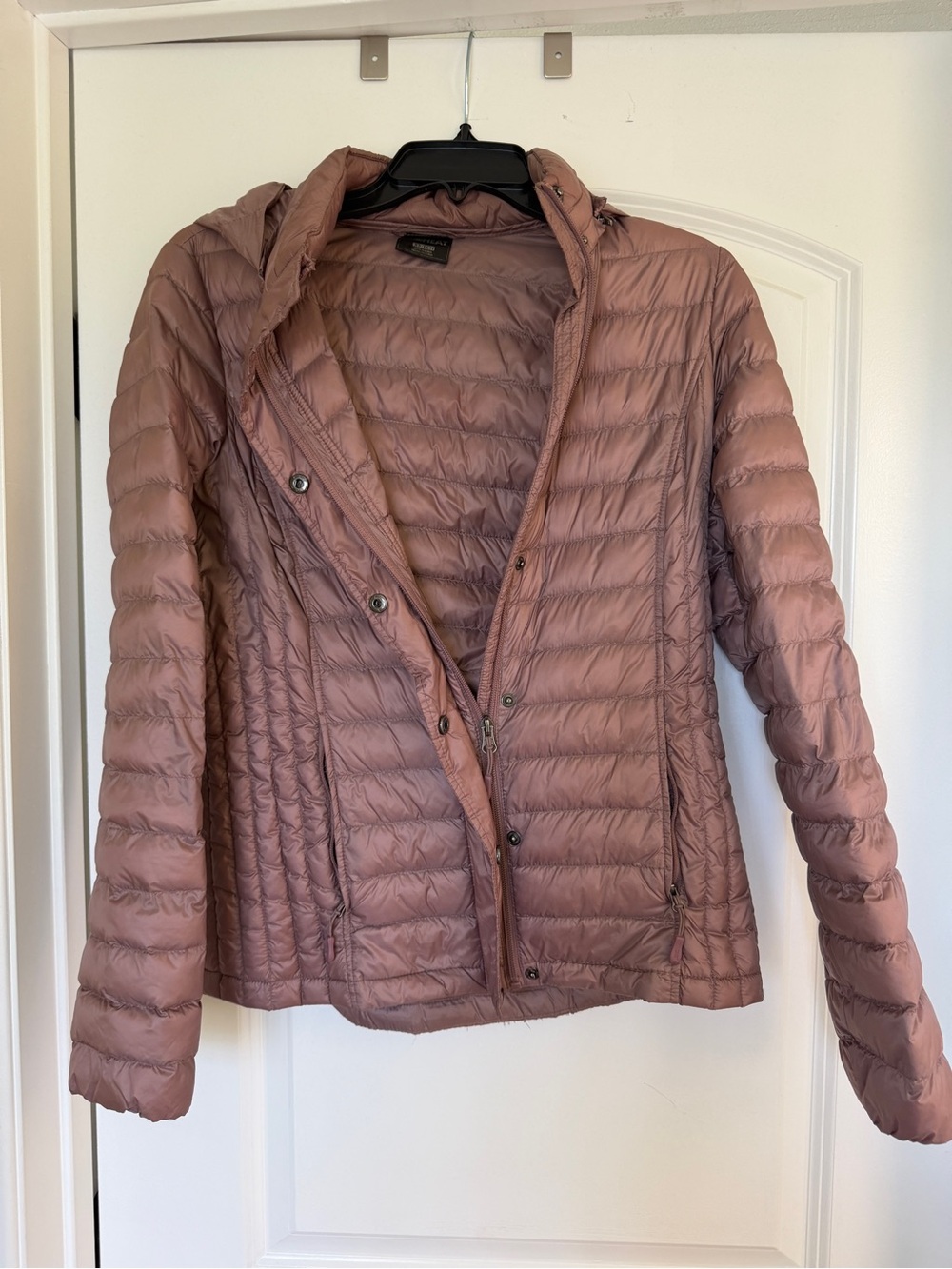 Lightweight Quilted Hooded Puffer Jacket - Mauve
